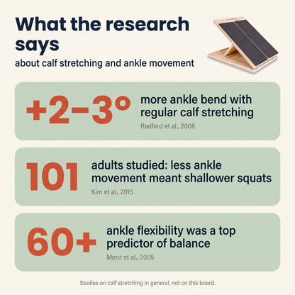 What research says about calf stretching and ankle movement